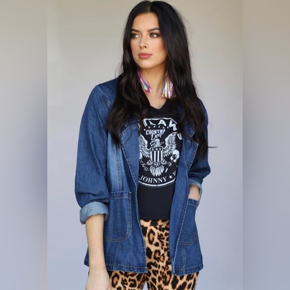 Turquoise Haven Jackets & Blazers - Turquoise Haven Denim Blazer